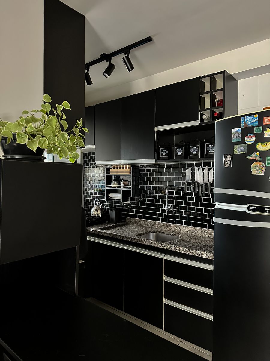 Matte black modern kitchen
